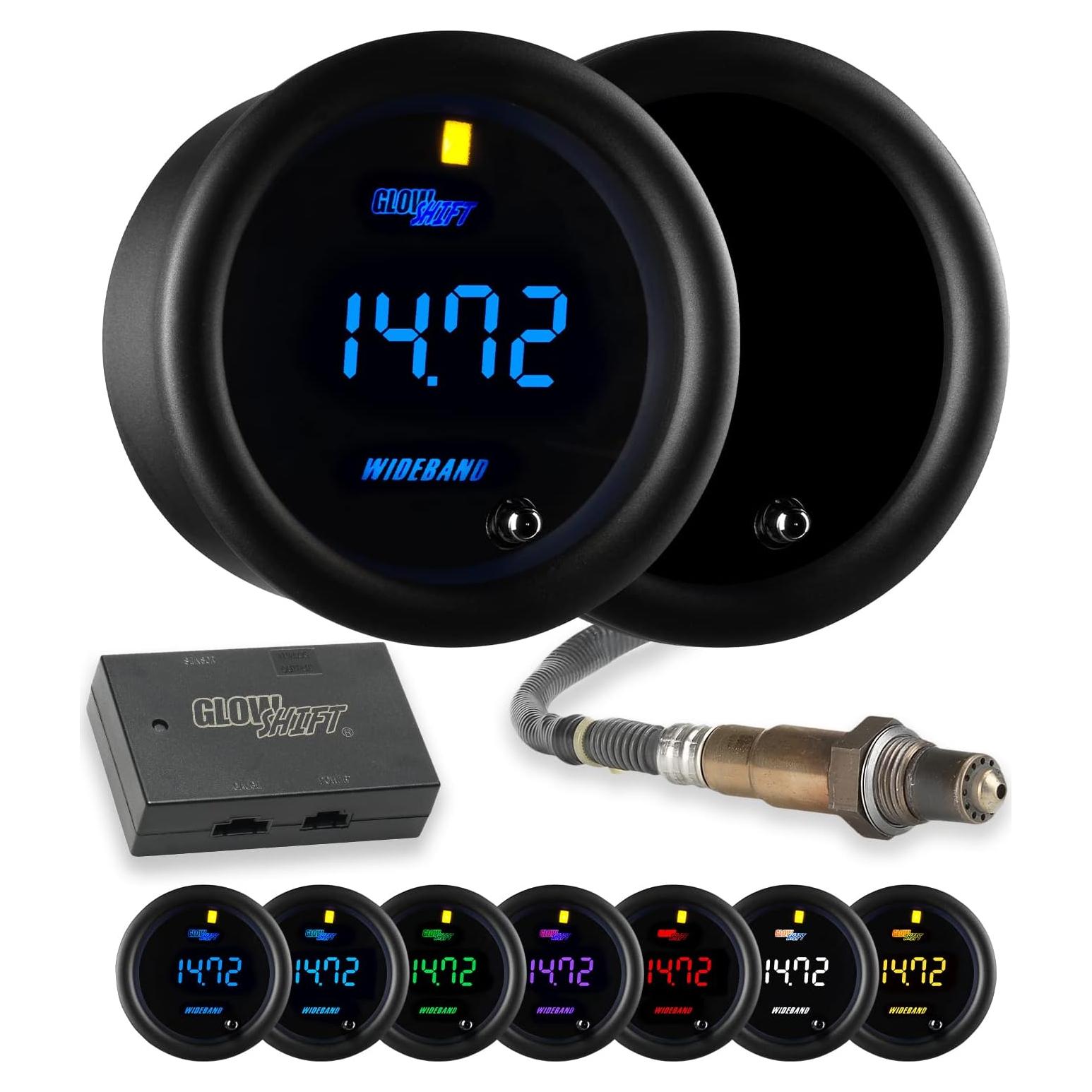 Medidor Digital Wideband GlowShift 52mm AFR 7 Colores