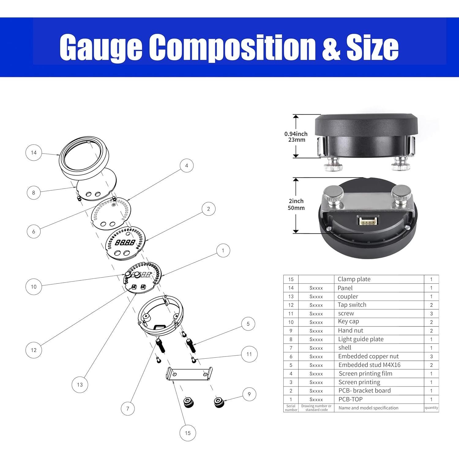 Medidor de Relación Aire/Combustible ZHSYMX 52mm Digital con Sensor LSU4.9