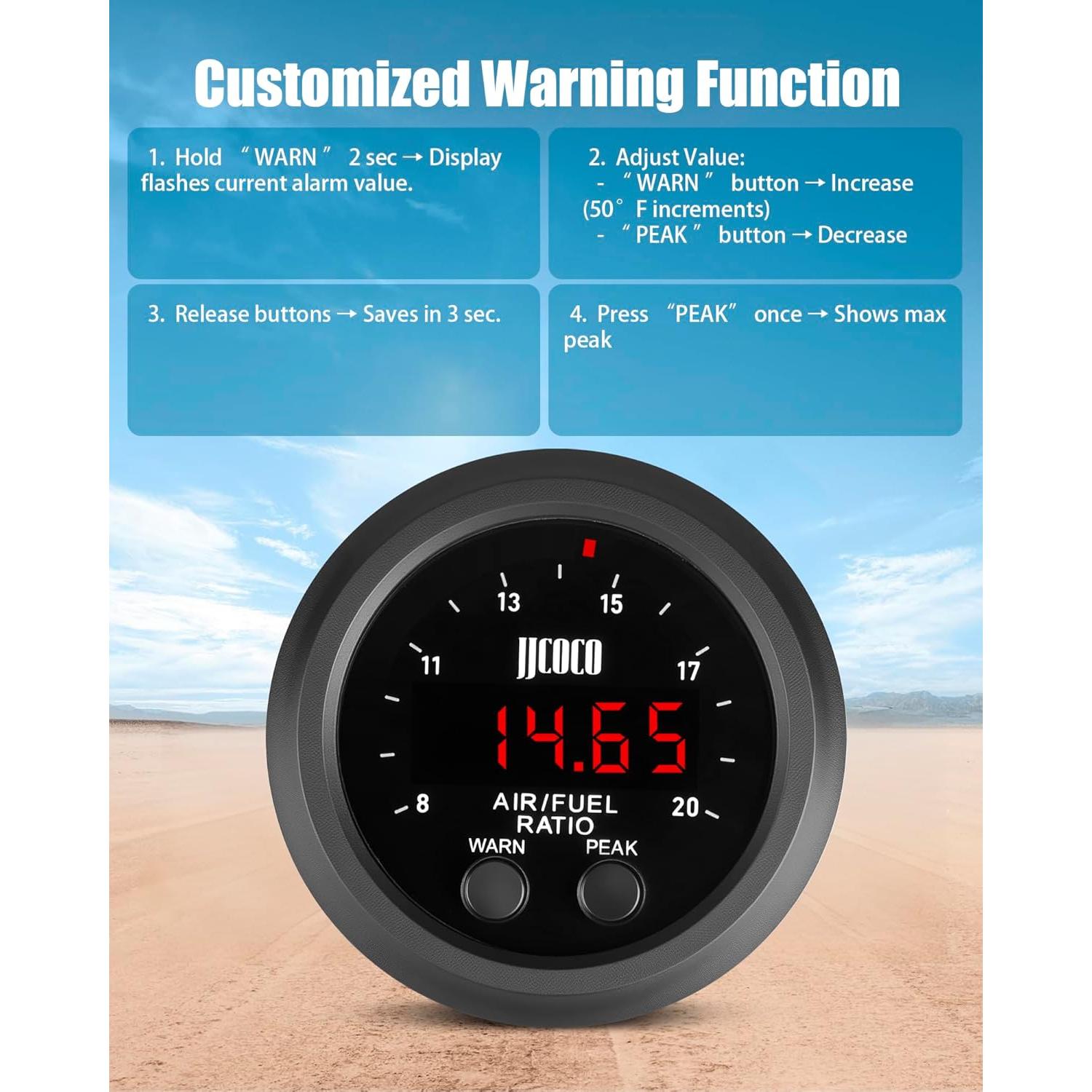 Medidor de Relación Aire/Combustible AFR LSU 4.9 52mm LED