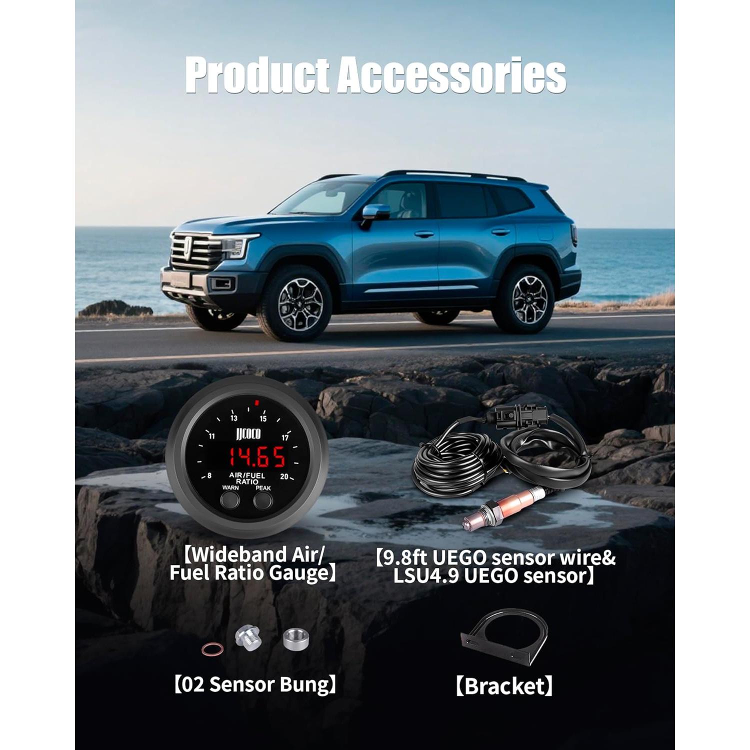 Medidor de Relación Aire/Combustible AFR LSU 4.9 52mm LED