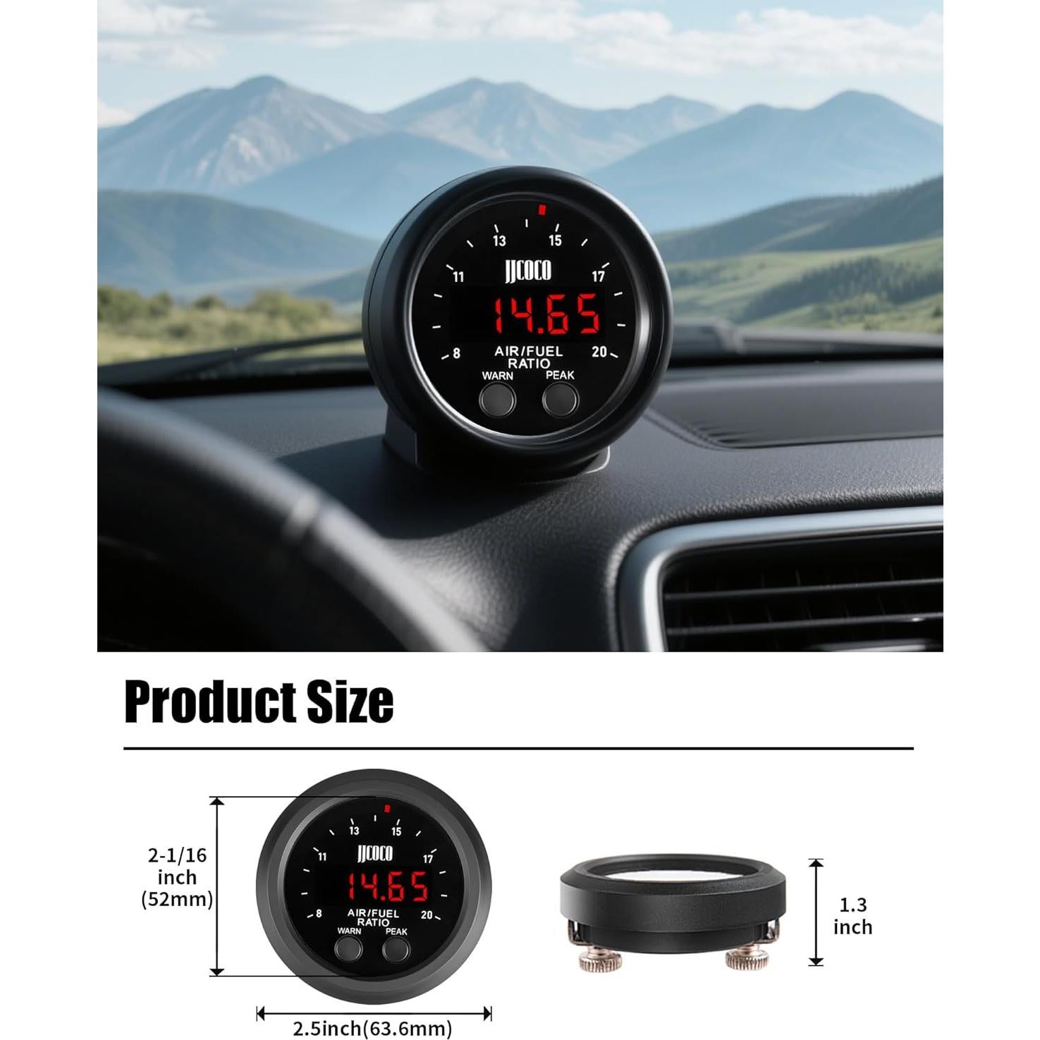 Medidor de Relación Aire/Combustible AFR LSU 4.9 52mm LED