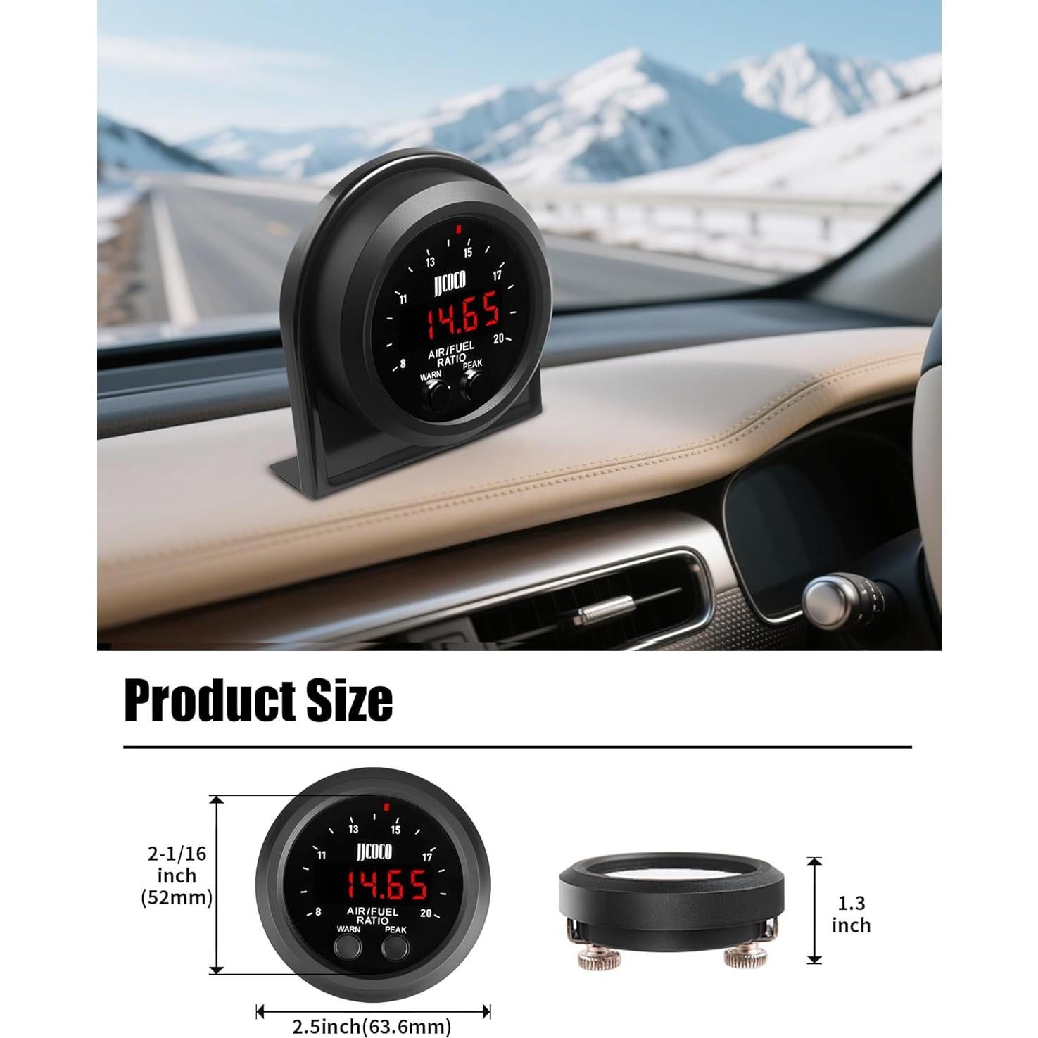 Kit Medidor Wideband AFR JJCOCO con Sensor O2 LSU 4.9 52mm