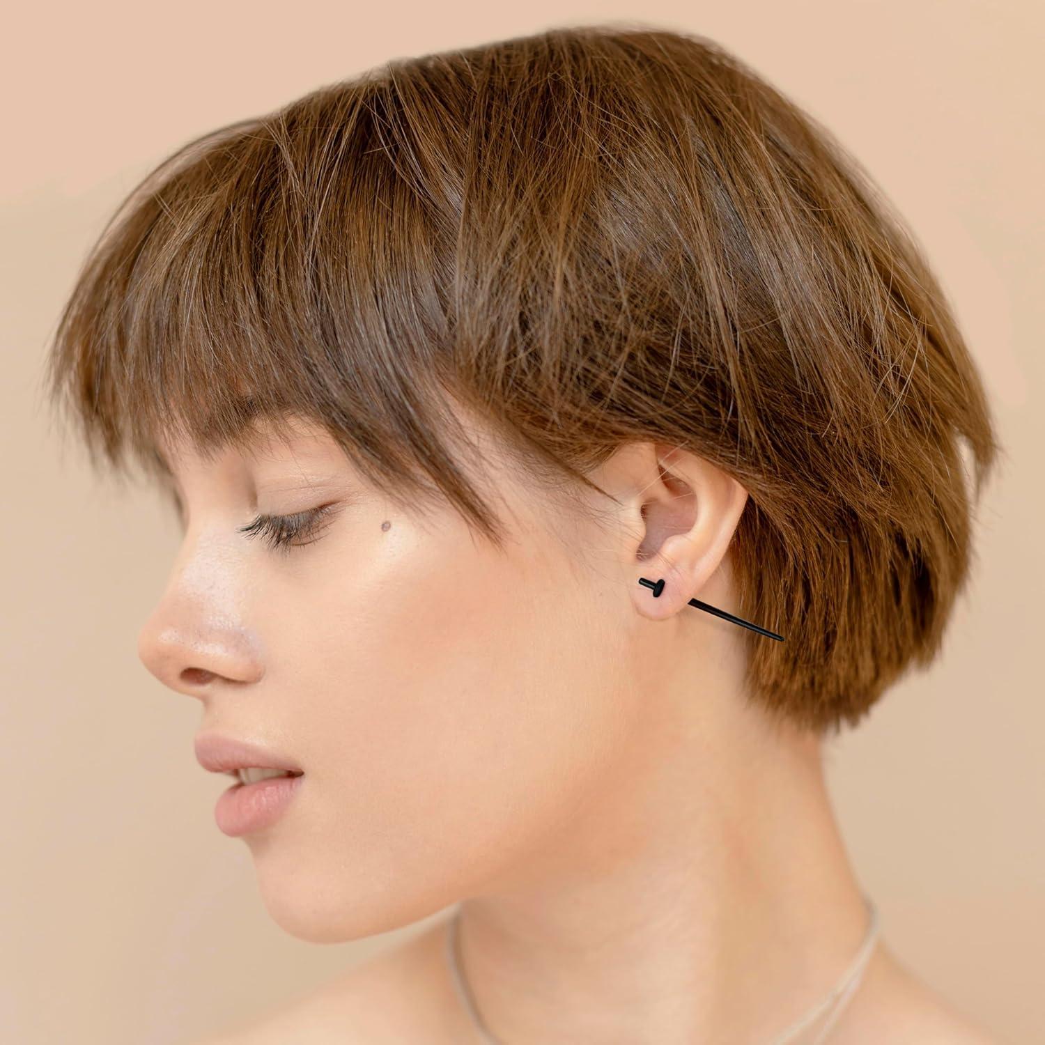 Kit de Estiramiento de Orejas 36 Piezas Acrílico 14G-00G Negro