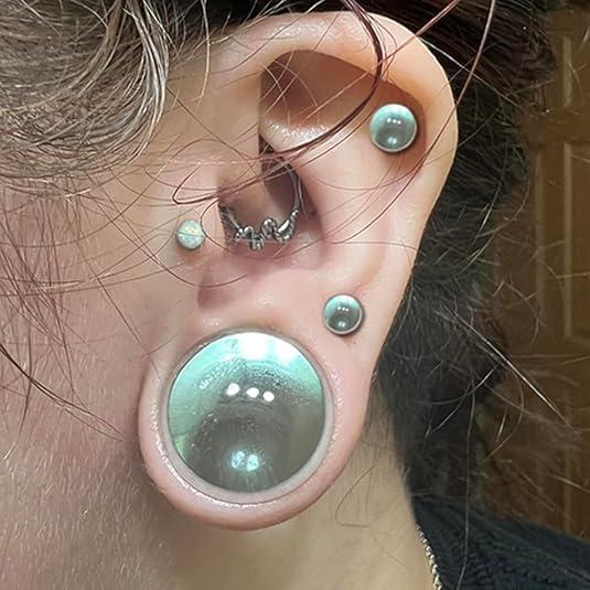 Kit de Estiramiento de Orejas de Vidrio 20PCS 1.6mm a 6mm Hipoalergénico