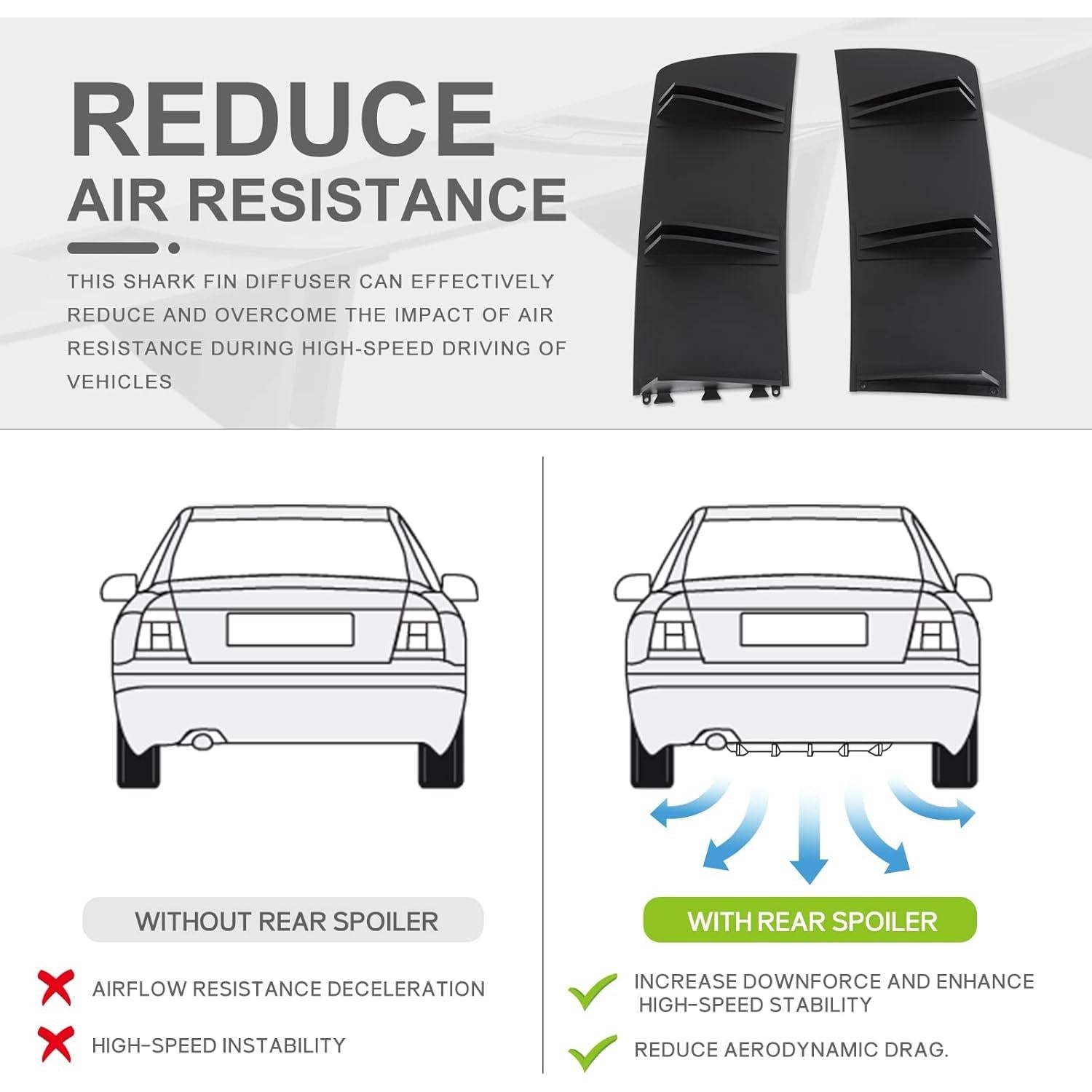 Alerón trasero universal DREAMIZER 31" negro ABS para auto