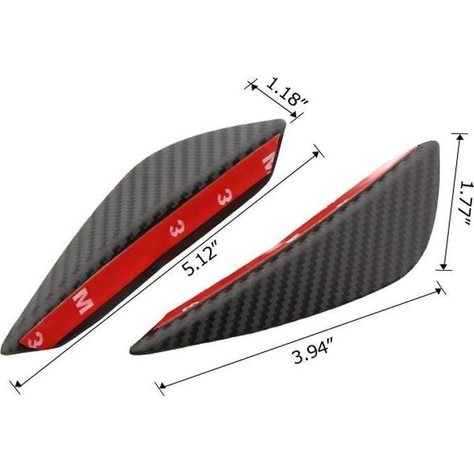 Aletas de Difusor de Carrocería iJDMTOY Fibra de Carbono Negra