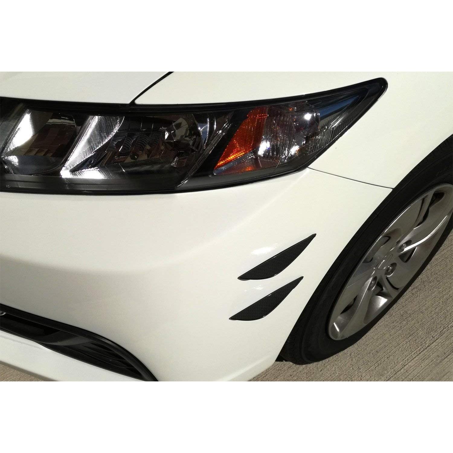 Aletas de Difusor de Carrocería iJDMTOY Fibra de Carbono Negra