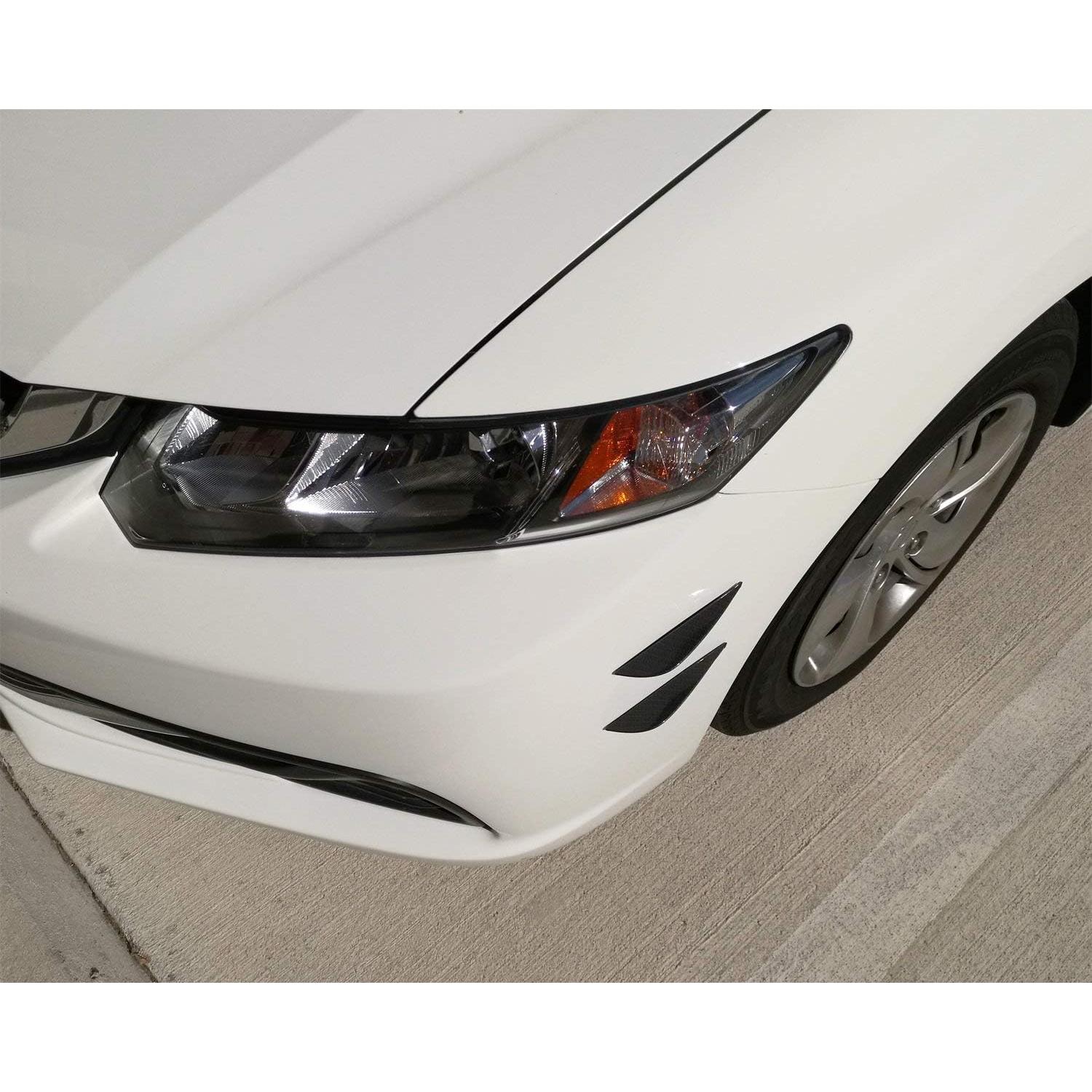 Aletas de Difusor de Carrocería iJDMTOY Fibra de Carbono Negra