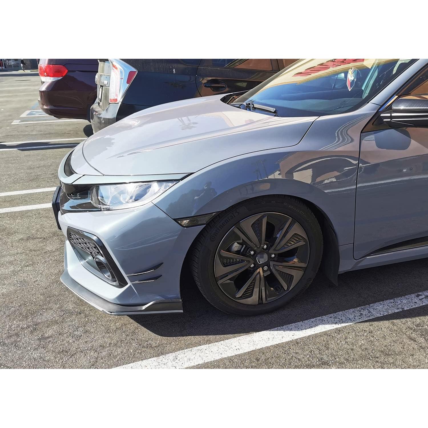 Aletas de Difusor de Carrocería iJDMTOY Fibra de Carbono Negra