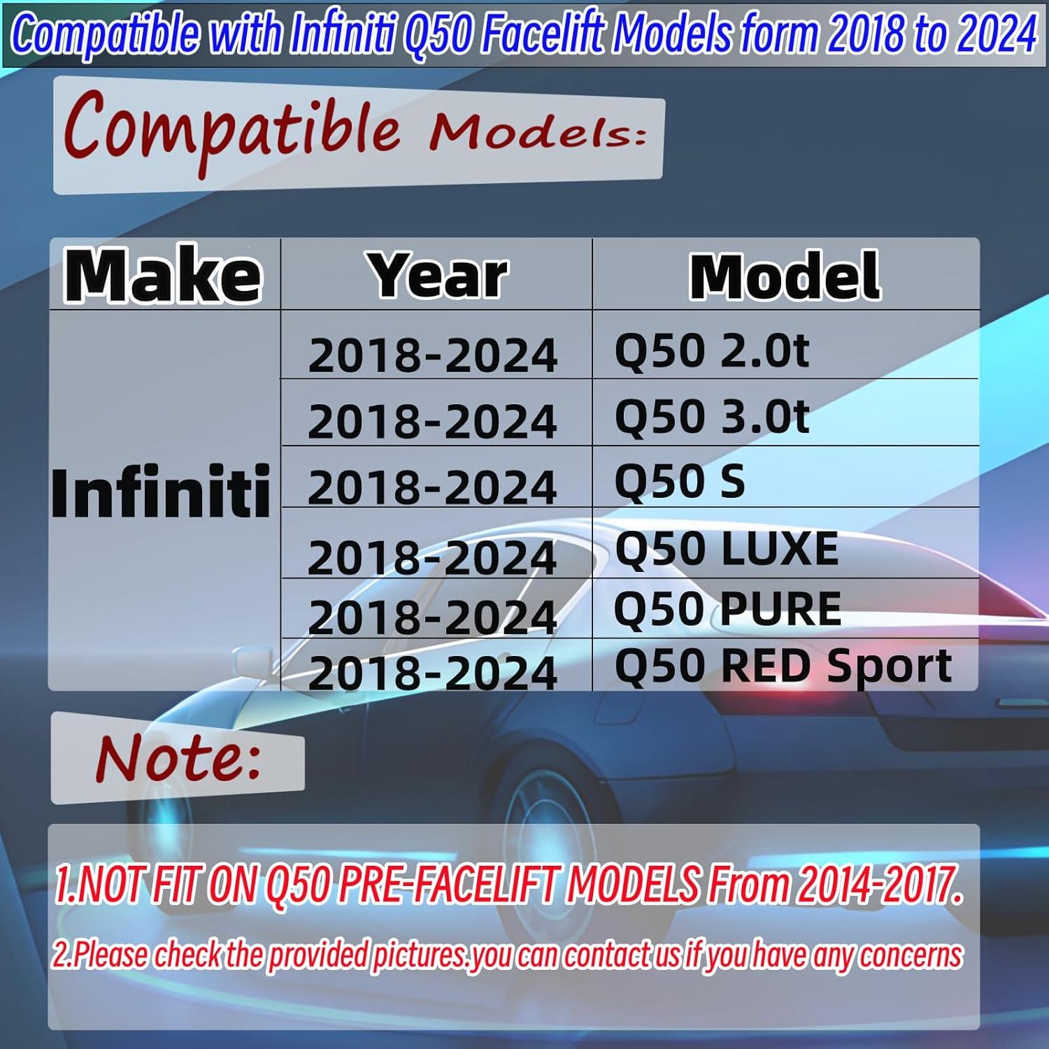 Difusor Trasero LED NEESPOC para Infiniti Q50 2018-2024