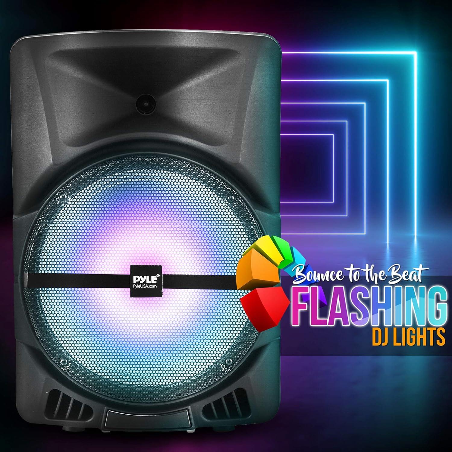 Altavoz PA portátil Pyle PPHP1244B 800W Bluetooth con luces LED