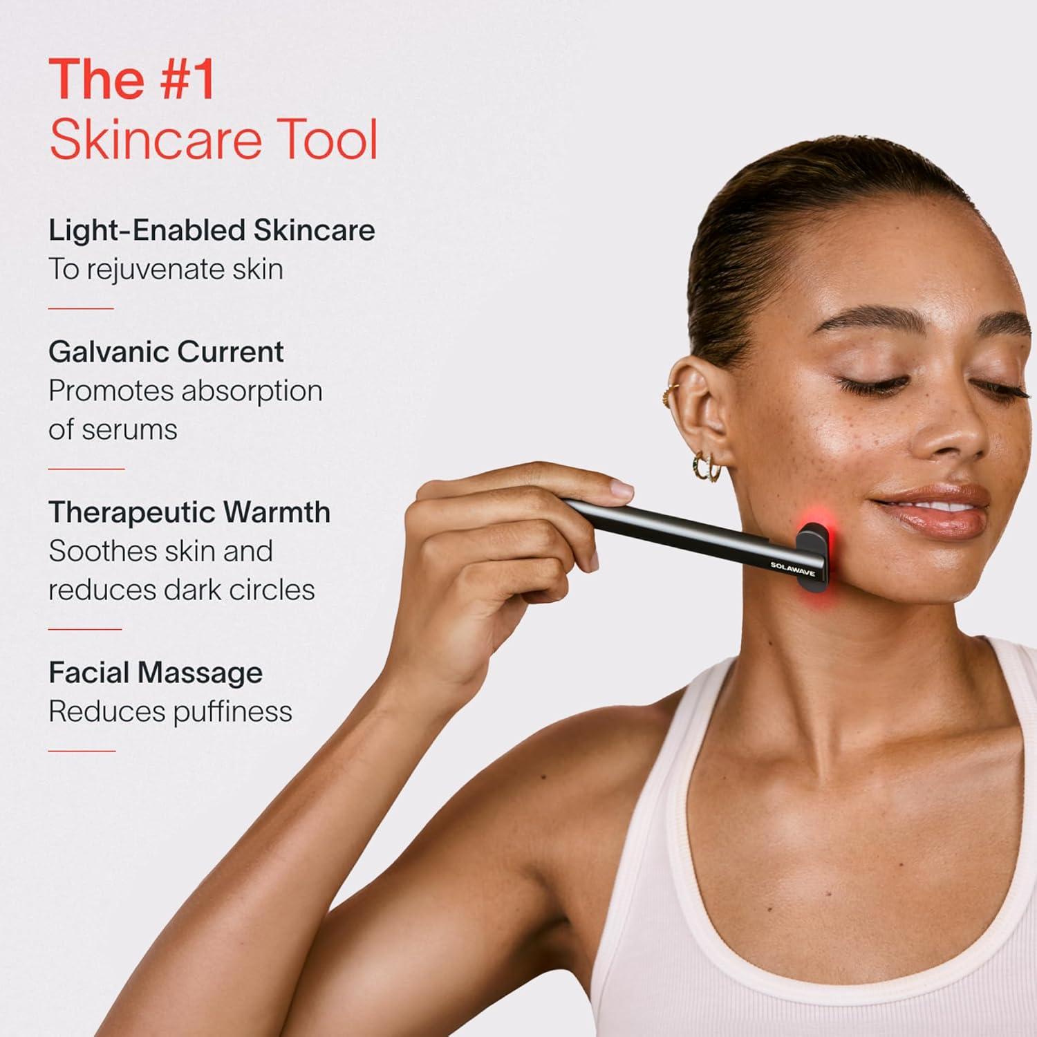 Varita Facial Solawave 4 en 1 | Terapia Luz Roja