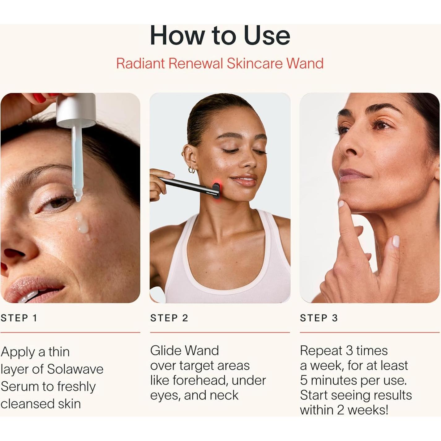 Varita Facial Solawave 4 en 1 | Terapia Luz Roja