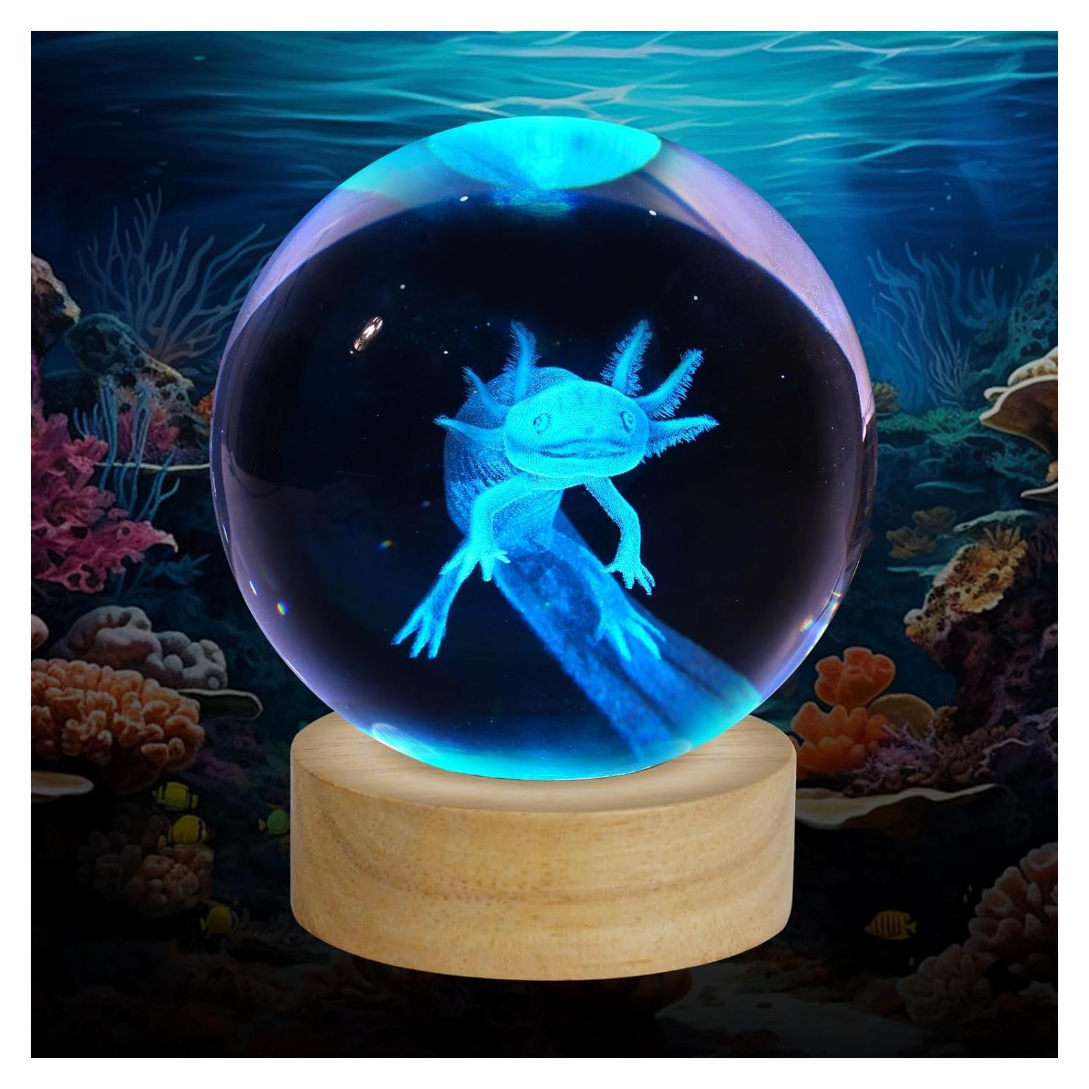 Luz Nocturna Axolote 3D ZXBLAQ 8 cm LED 16 Colores