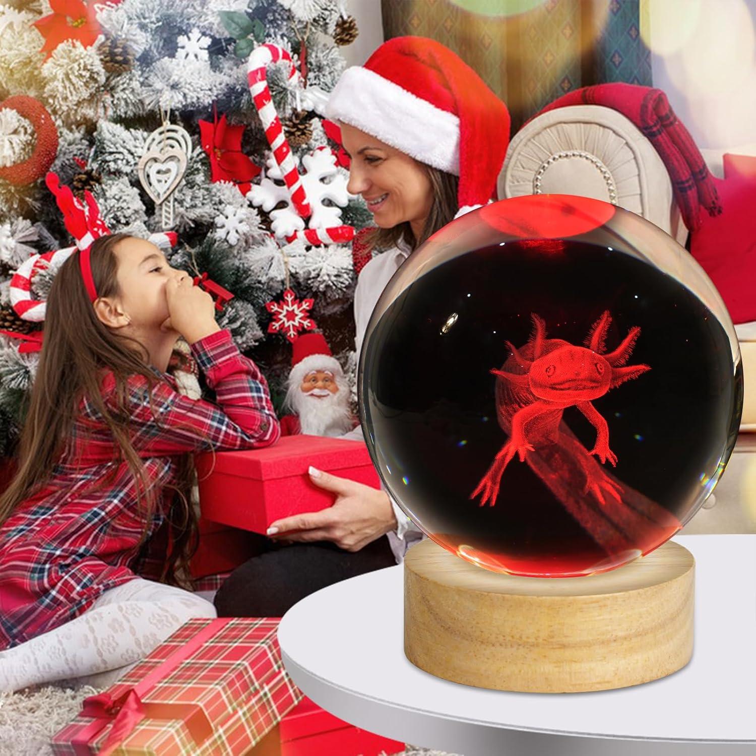 Luz Nocturna Axolote 3D ZXBLAQ 8 cm LED 16 Colores