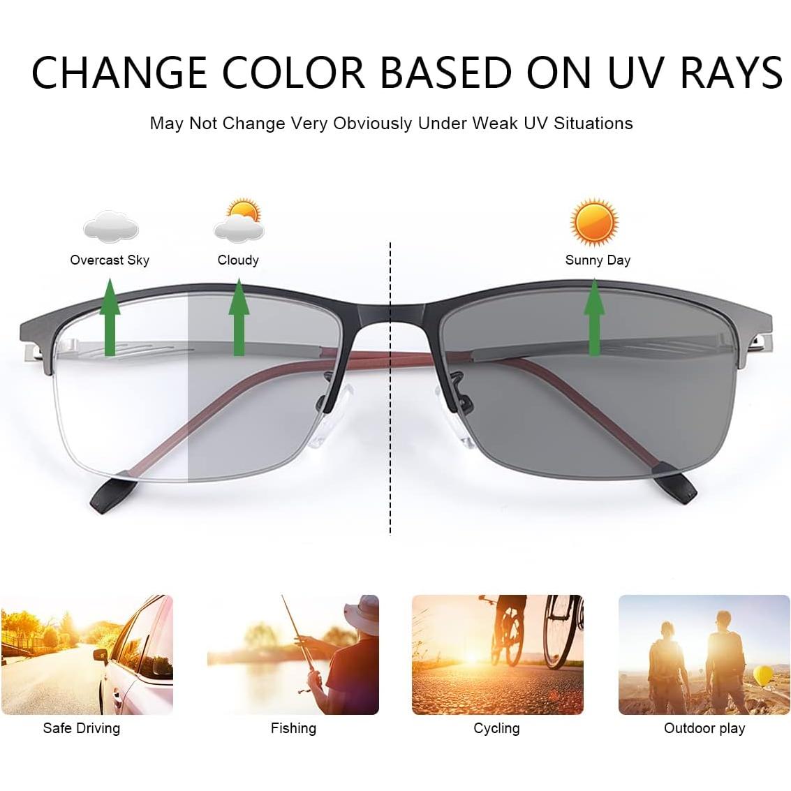 Gafas de lectura progresivas PEEPAI fotoquímicas con luz azul