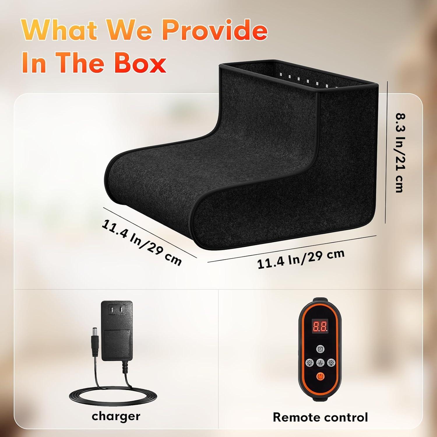 Red Light Therapy for Feet, 320 LEDs Dual Wavelength Full Coverage Red Light Therapy for Foot, Redlight Therapy for Feet & Ankle Pain with Adjustable Controller (Black)