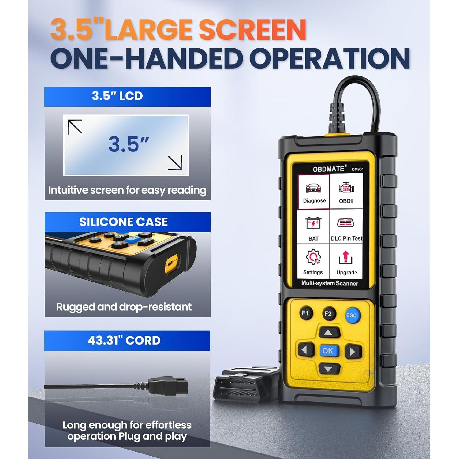 Escáner OBD2 OBDMATE OM901 con Diagnóstico ABS/SRS/Motor