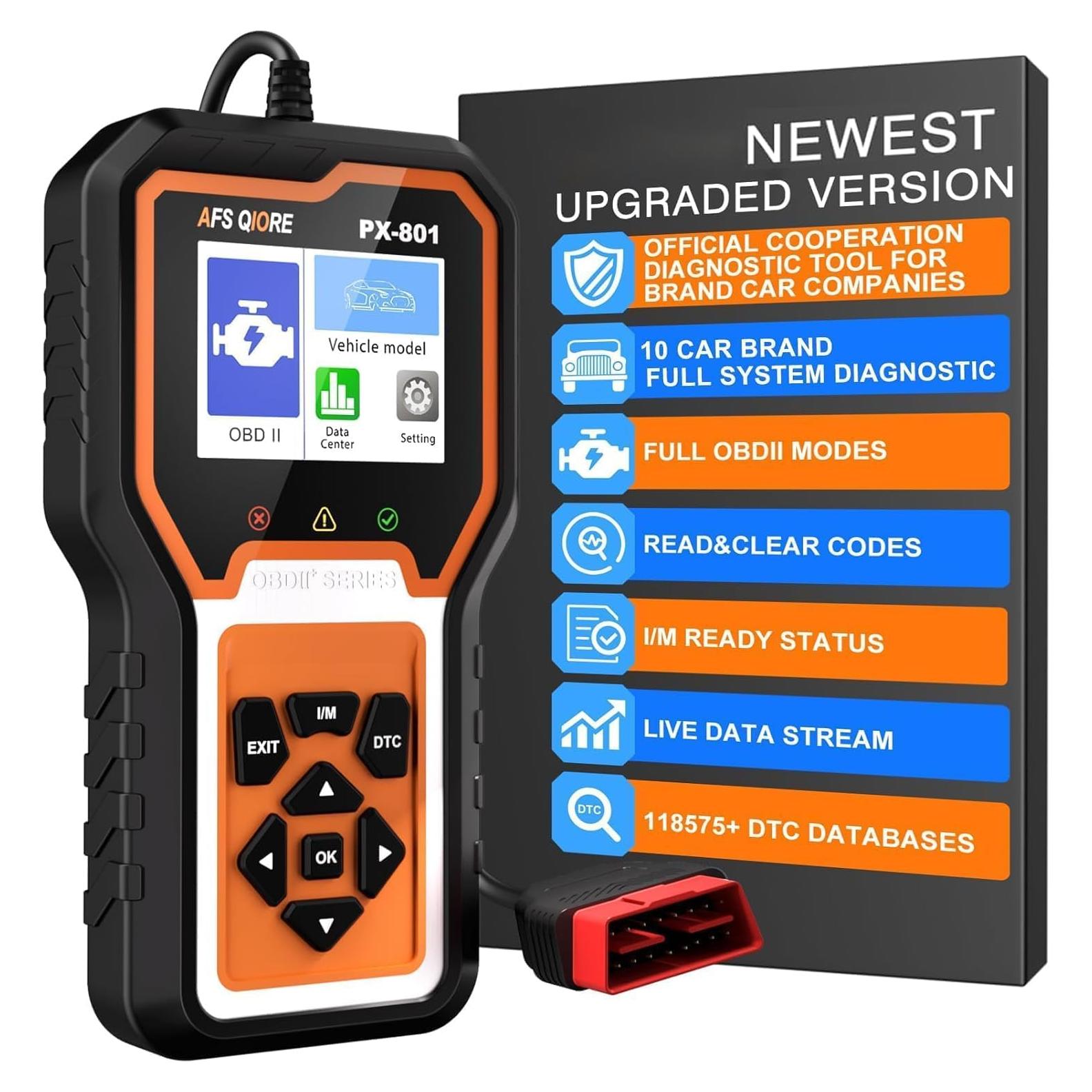 Escáner OBD2 AFS QIORE PX-801 Diagnóstico Completo Vehículos