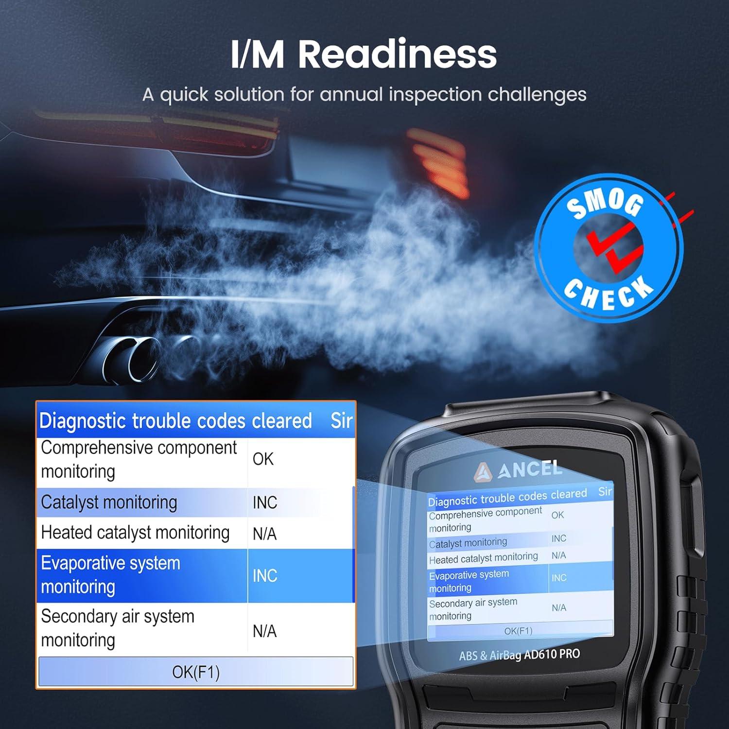 Escáner OBD2 ANCEL AD610 Pro - Diagnóstico ABS, SRS, EPB