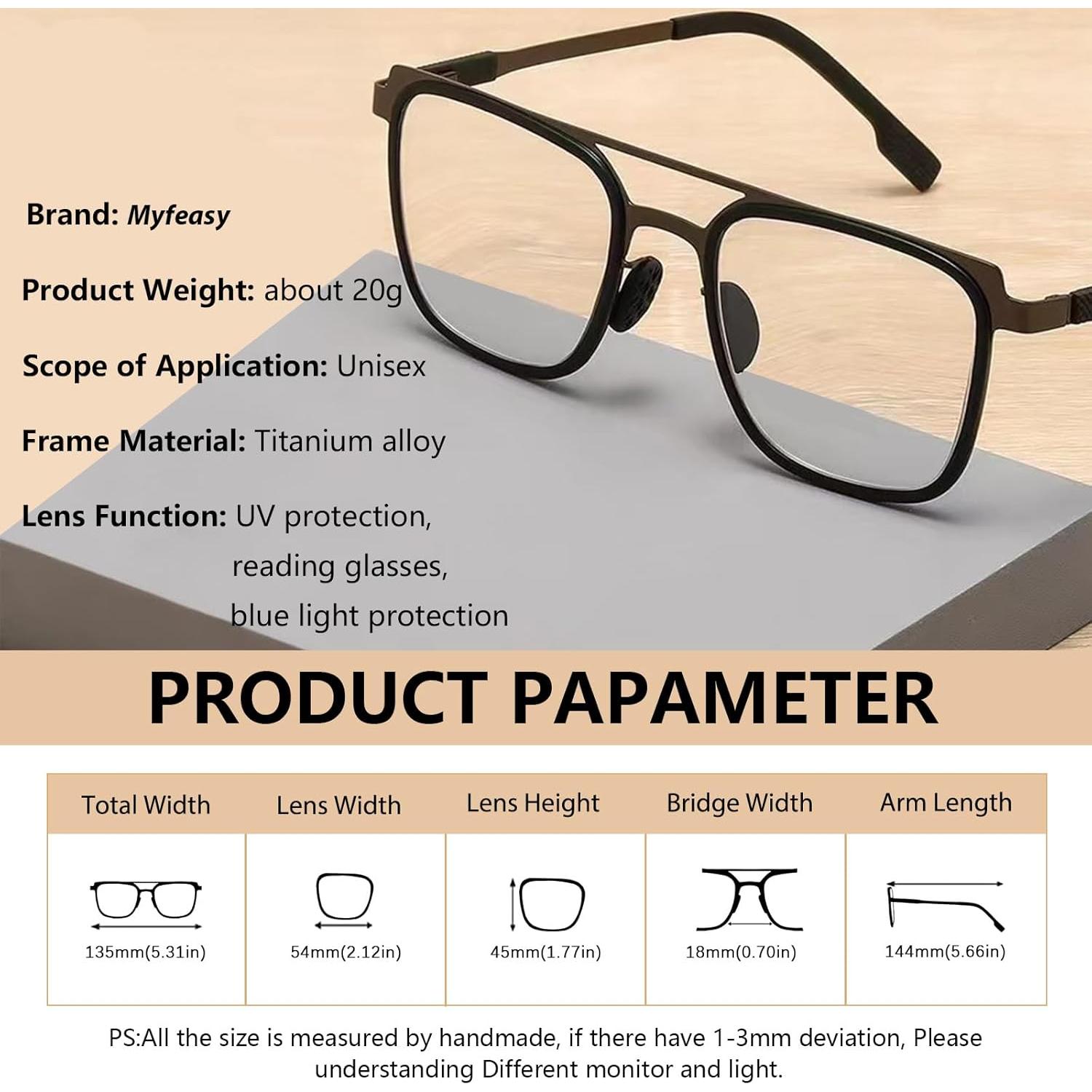 Gafas de lectura bifocales fotoquímicas con protección UV