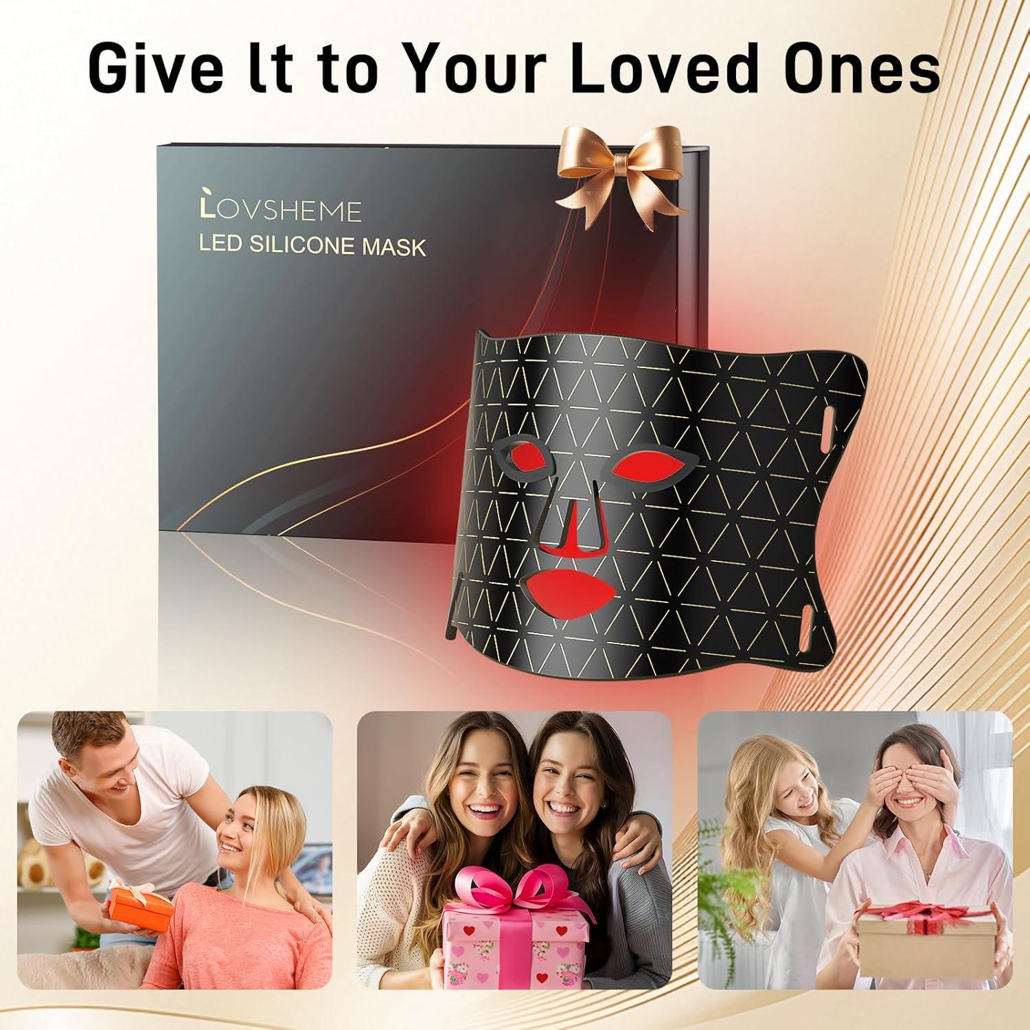 Red Light Therapy for Face, Enhance LED Face Mask Light Therapy for Acne, Wrinkles & Skin Rejuvenation, 3 Light Modes & Timing Settings, Eye Protection, Portable LED Face Mask Home Skincare