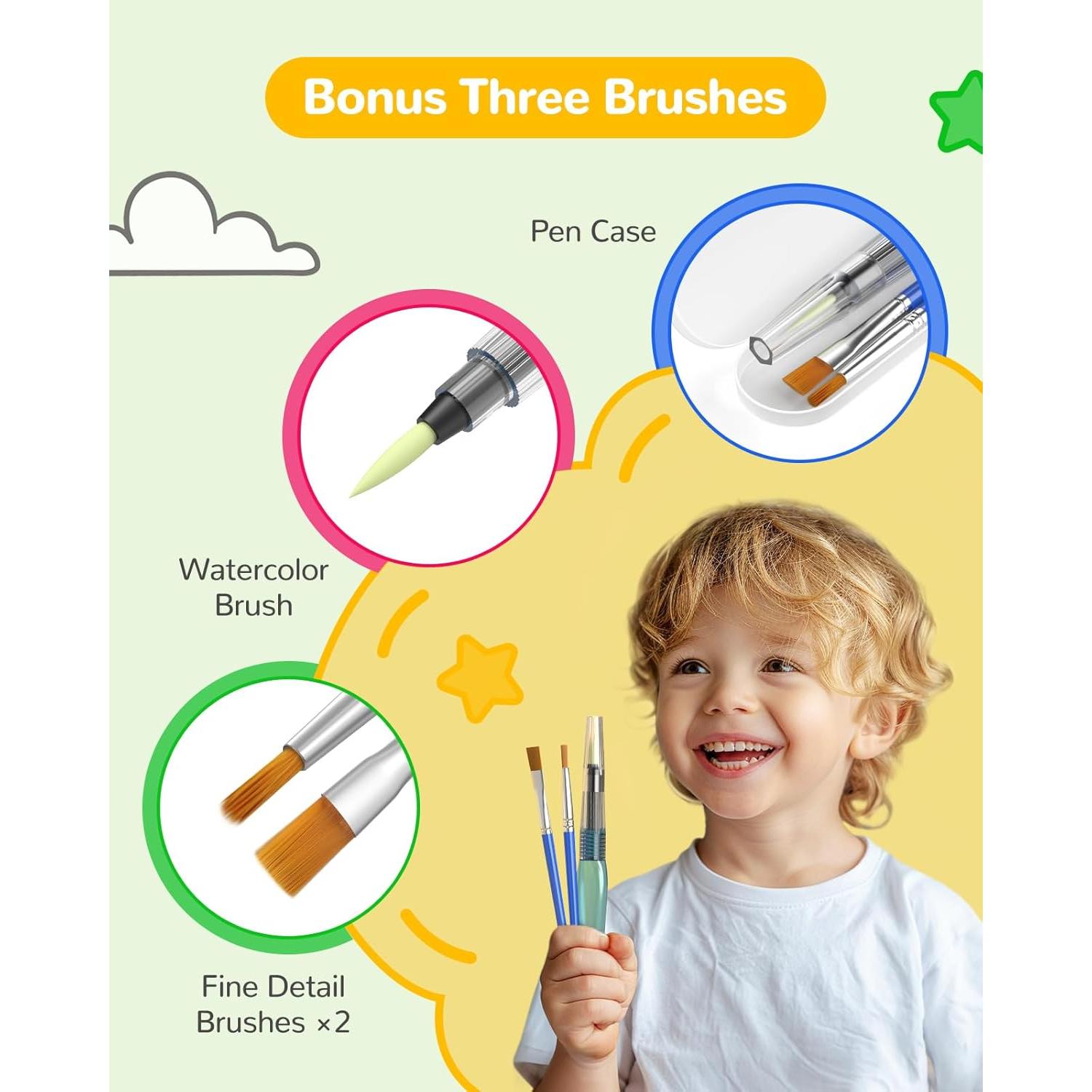 Libro de Pintura Acuarela TECJOE Dinosaurios con Pinceles