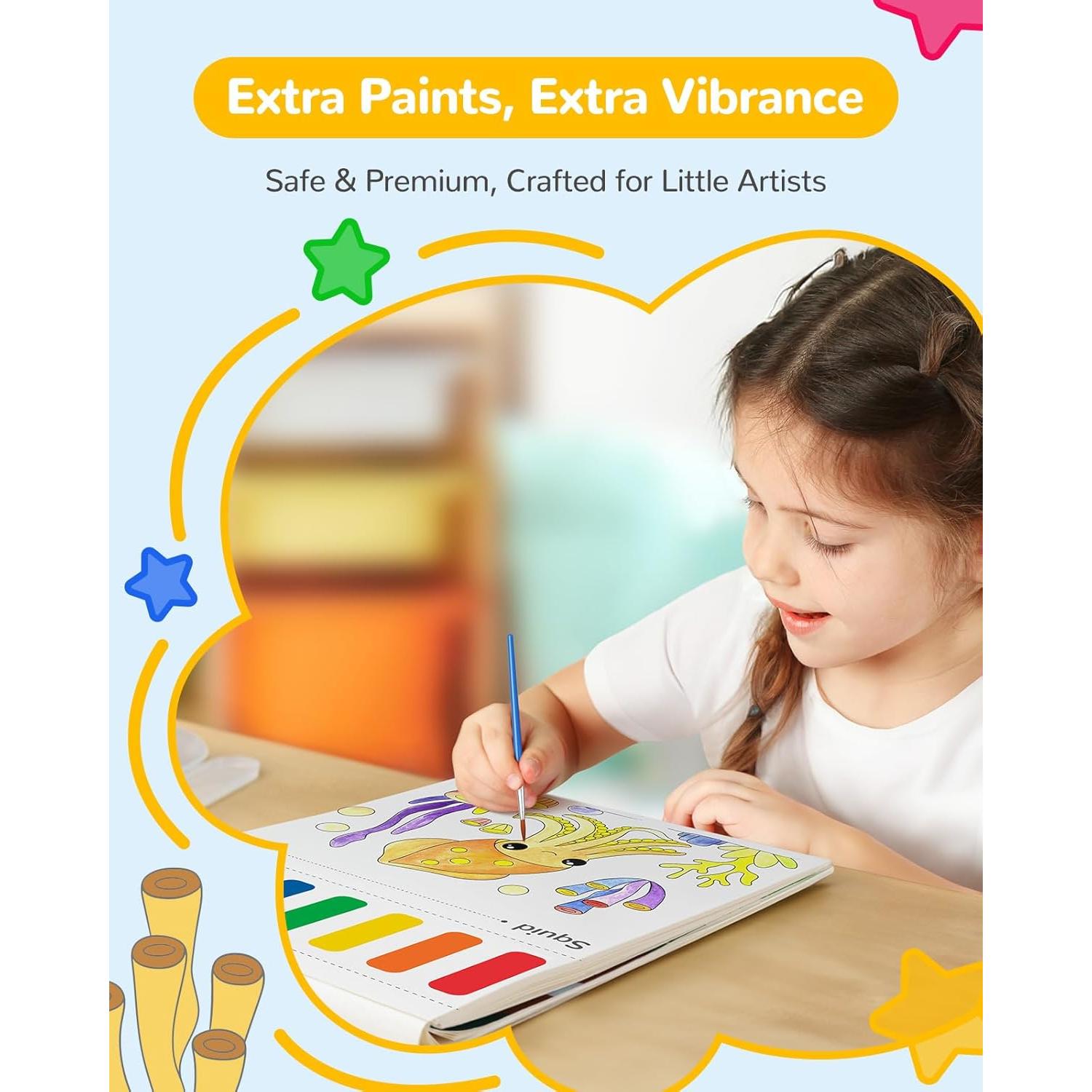 Libro de Acuarela TECJOE Animales Marinos para Niños