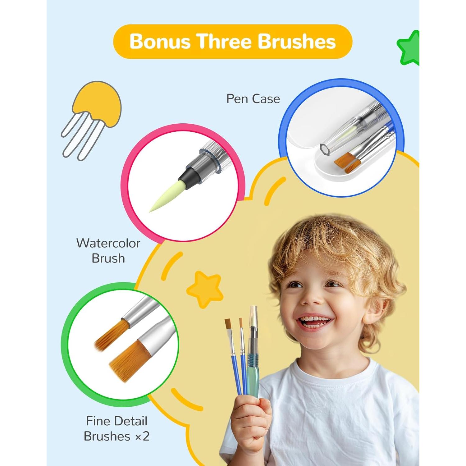 Libro de Acuarela TECJOE Animales Marinos para Niños