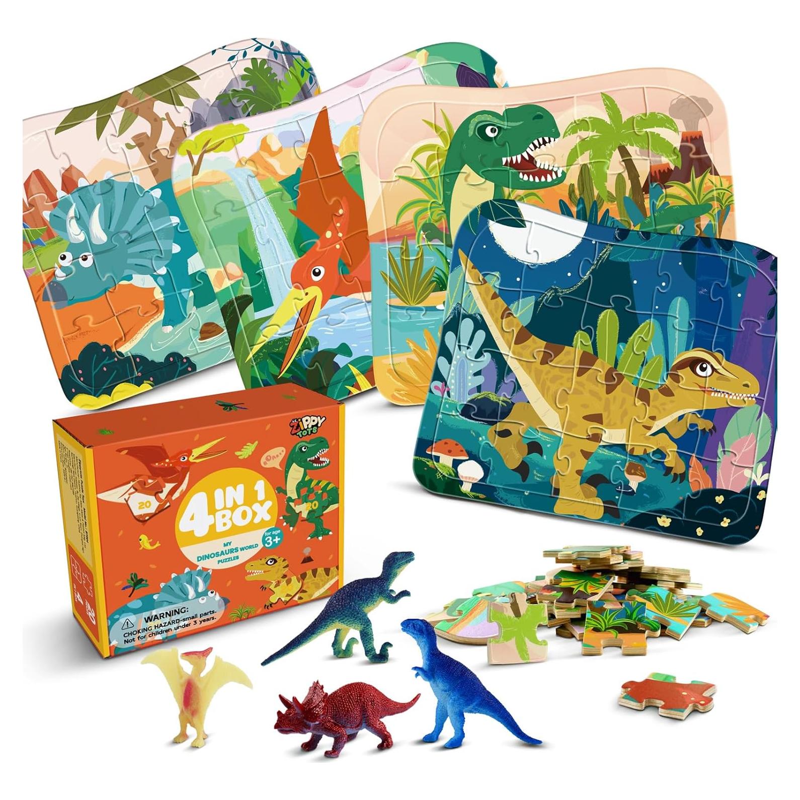 Rompecabezas de Madera Toy-Mate Dinosaurios 4 en 1 20 Piezas