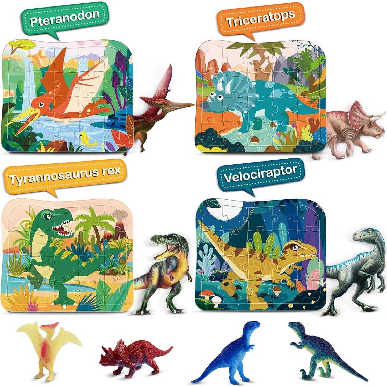 Rompecabezas de Madera Toy-Mate Dinosaurios 4 en 1 20 Piezas
