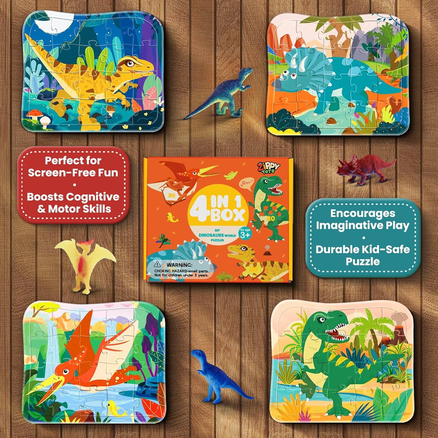 Rompecabezas de Madera Toy-Mate Dinosaurios 4 en 1 20 Piezas