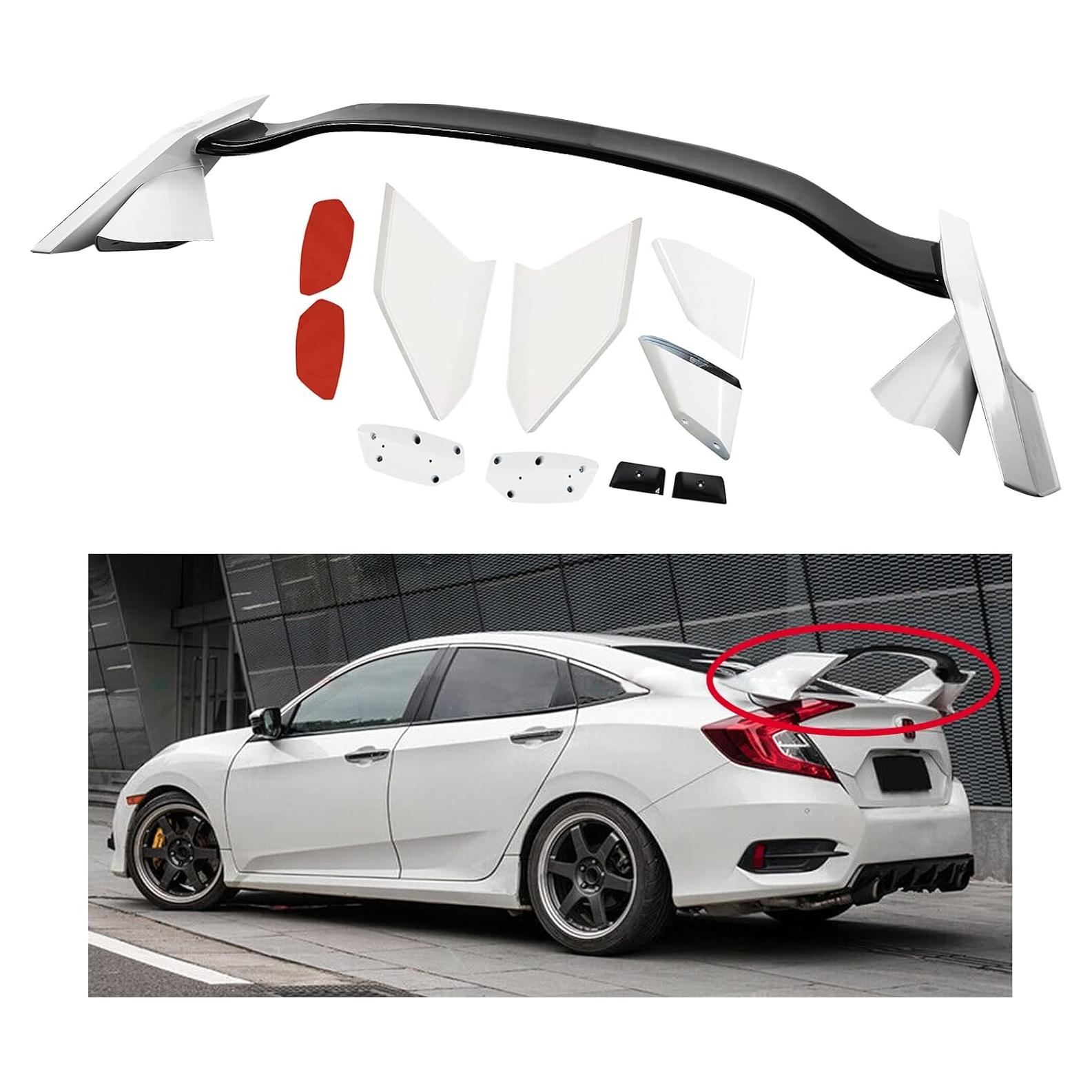 Alerón Trasero ZXMOTO para Honda Civic Sedán 2016-2021 Blanco/Negro