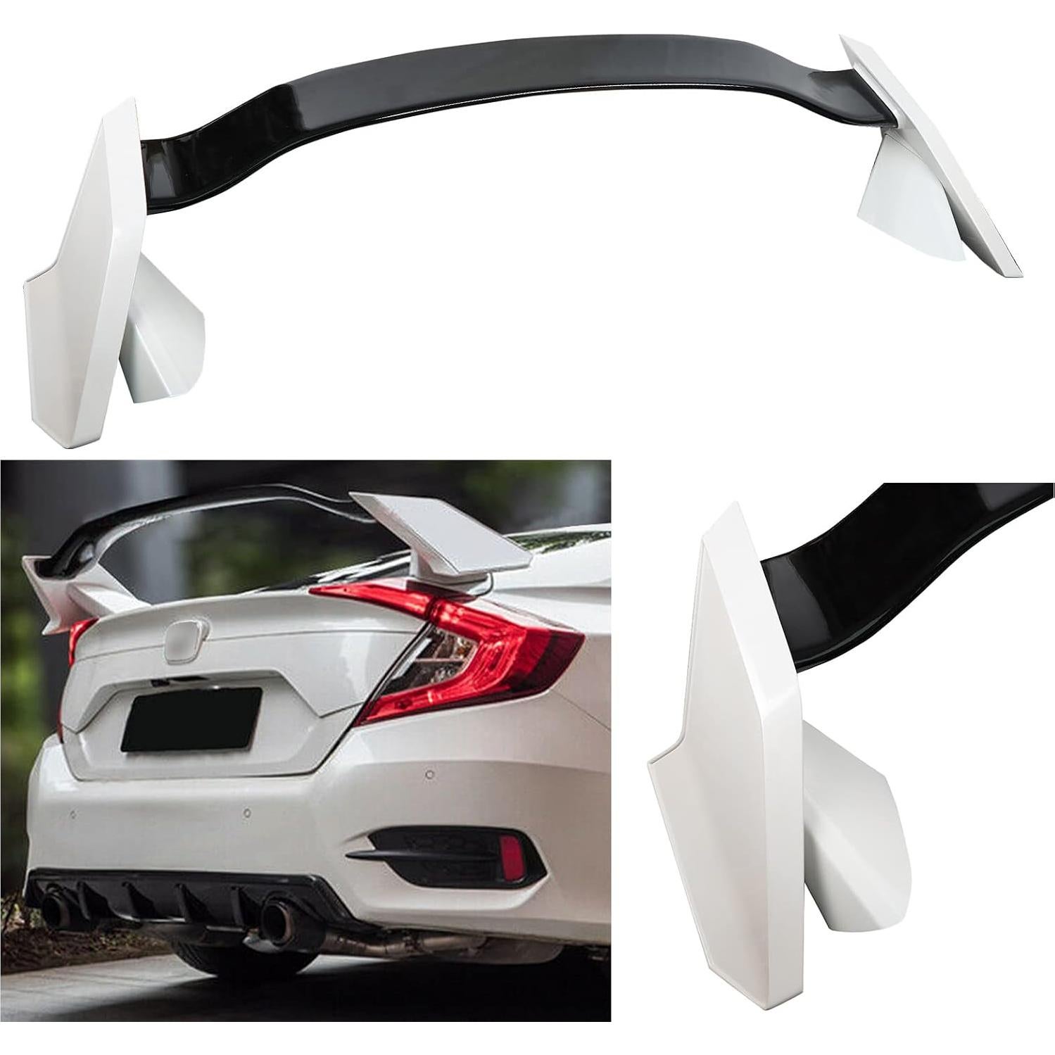 Alerón Trasero ZXMOTO para Honda Civic Sedán 2016-2021 Blanco/Negro