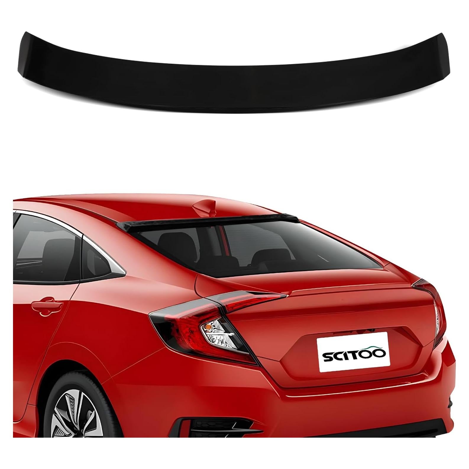 Spoiler Trasero SCITOO Negro Brillante para Honda Civic 2016-2021