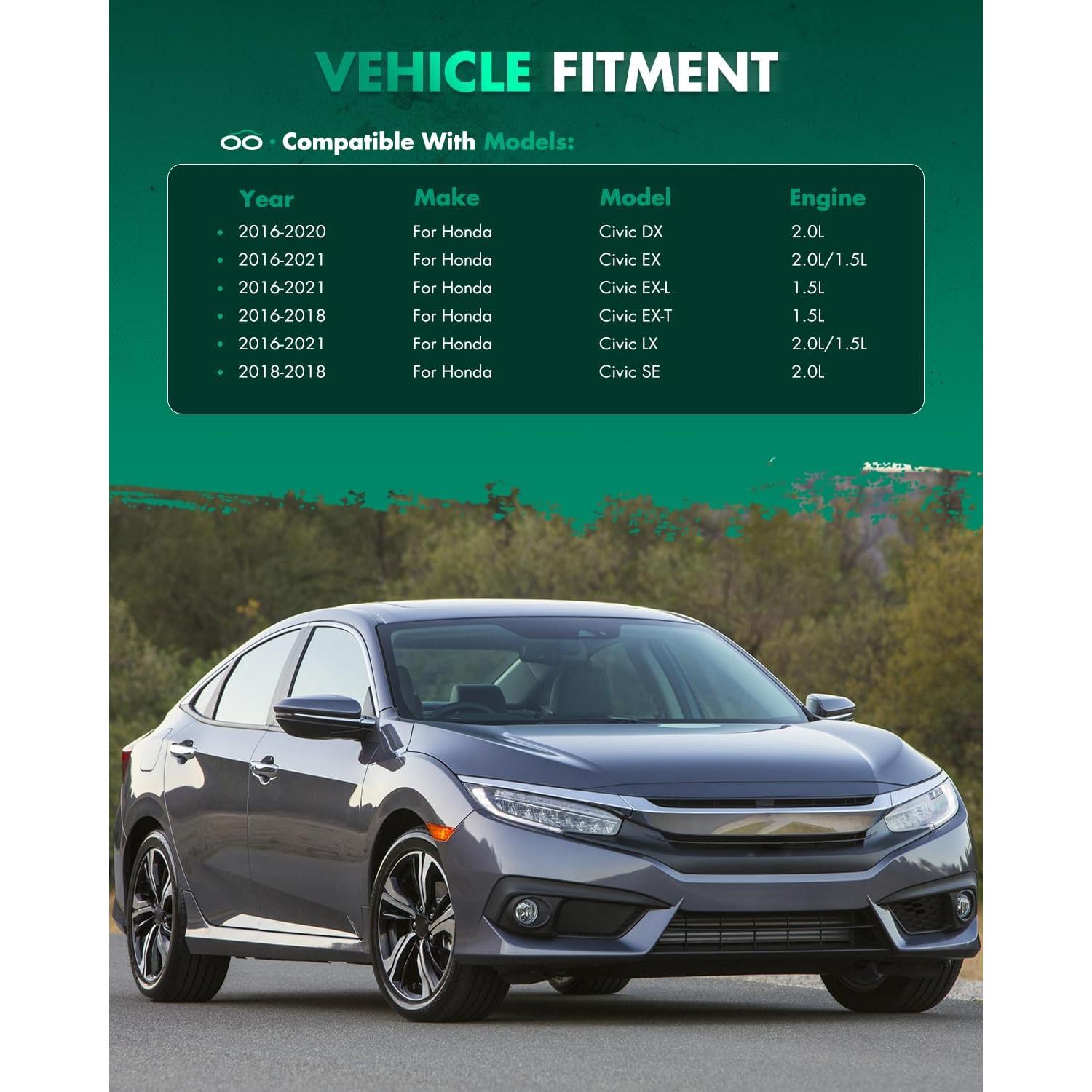 Spoiler Trasero SCITOO Negro Brillante para Honda Civic 2016-2021