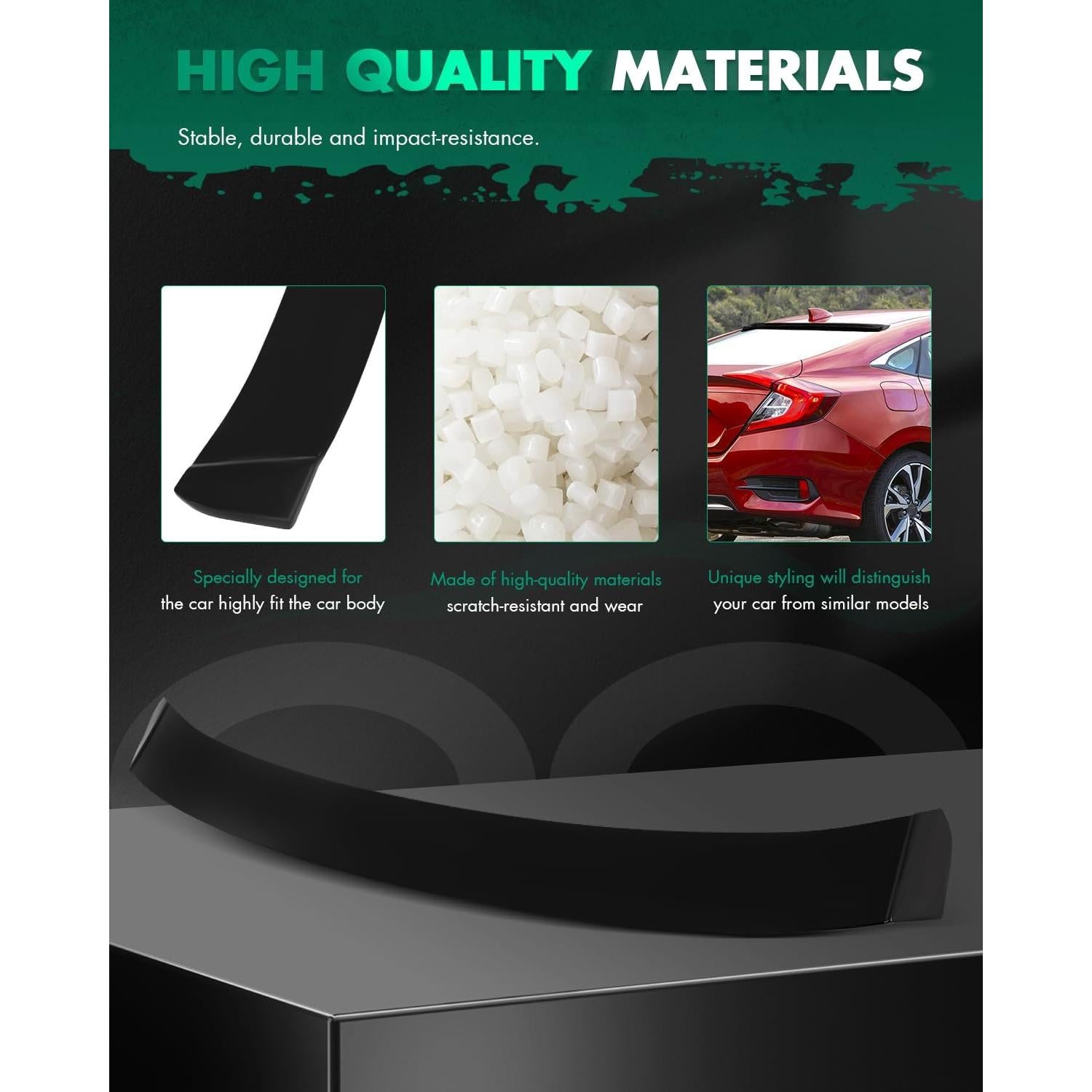 Spoiler Trasero SCITOO Negro Brillante para Honda Civic 2016-2021