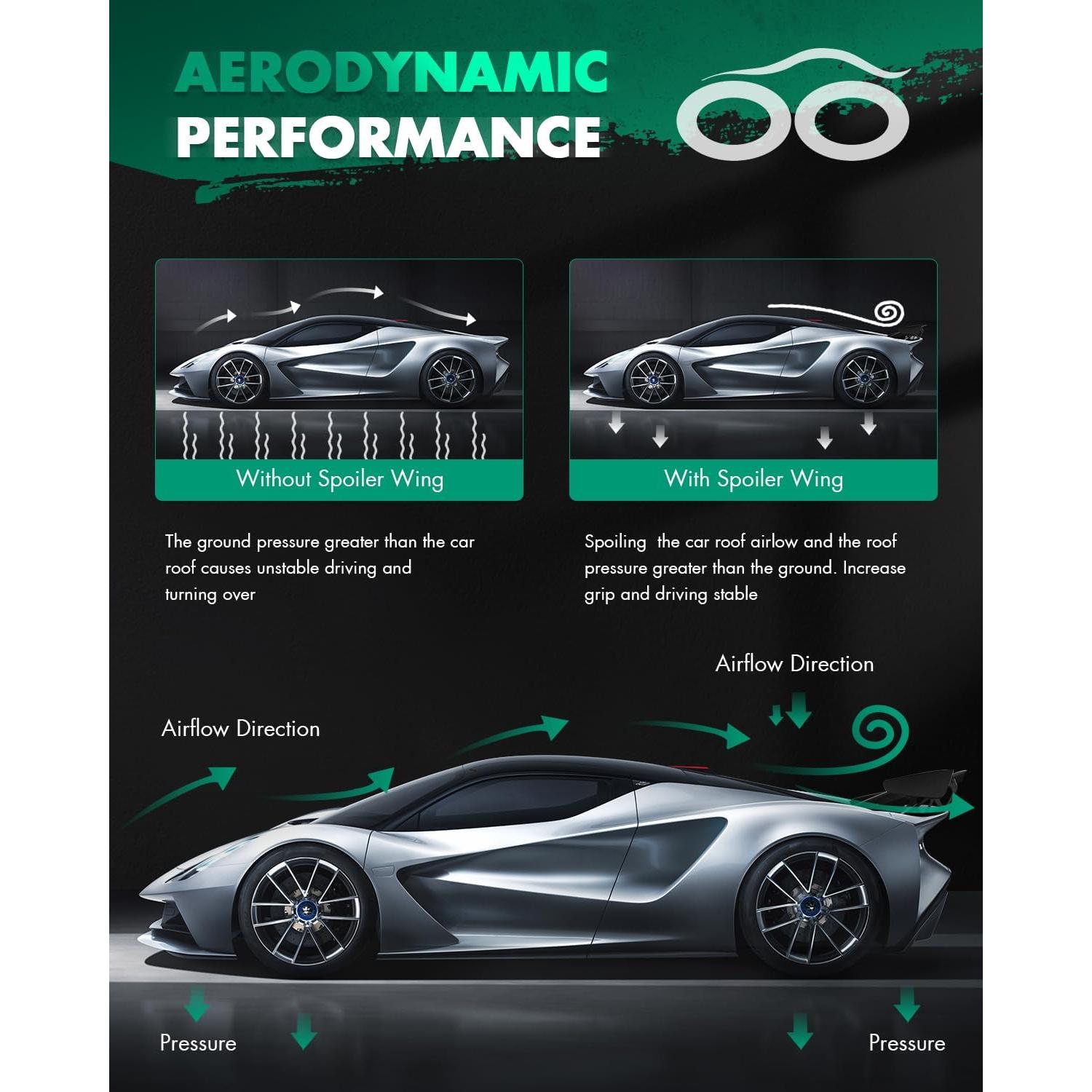 Spoiler Trasero SCITOO Negro Brillante para Honda Civic 2016-2021