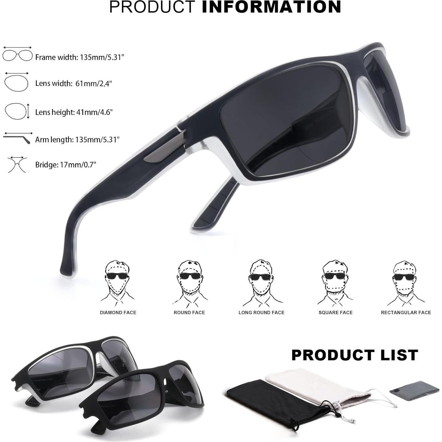 Gafas de Sol Bifocales Missfive 2-Pack UV400 Hombres +1.75