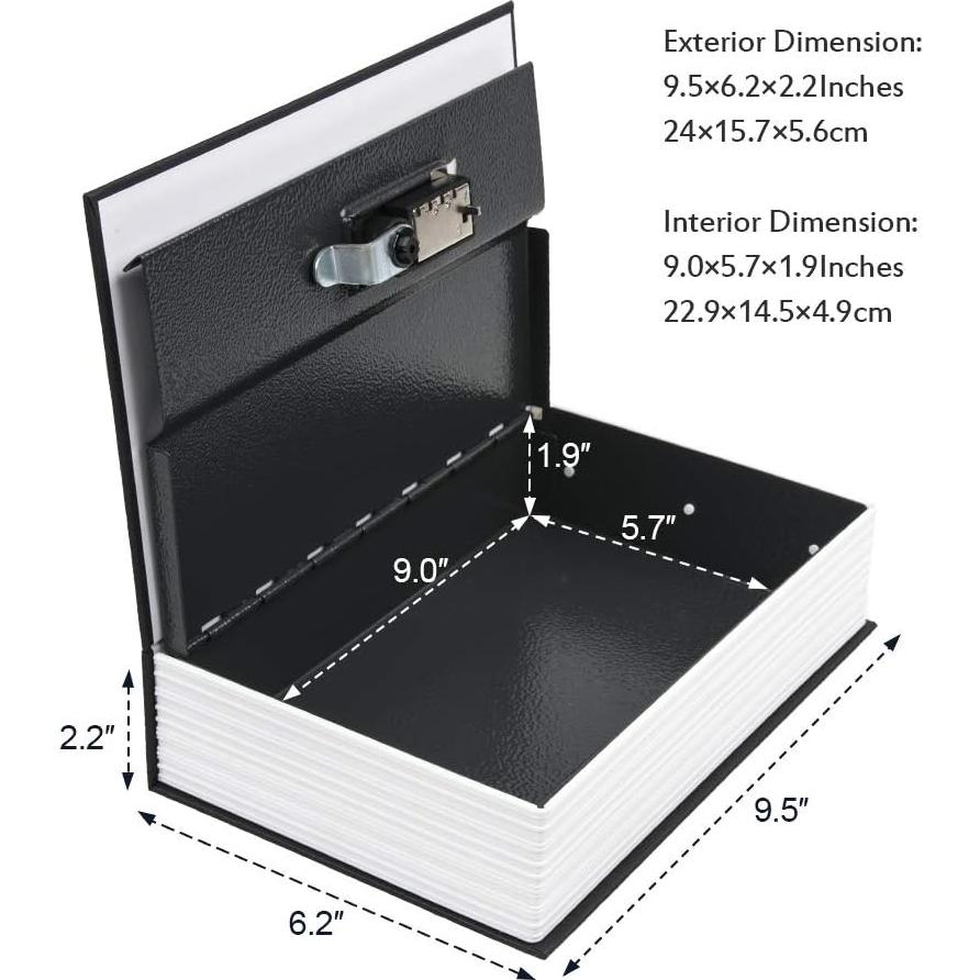 Caja Falsa de Libro KYODOLED con Cerradura de Combinación