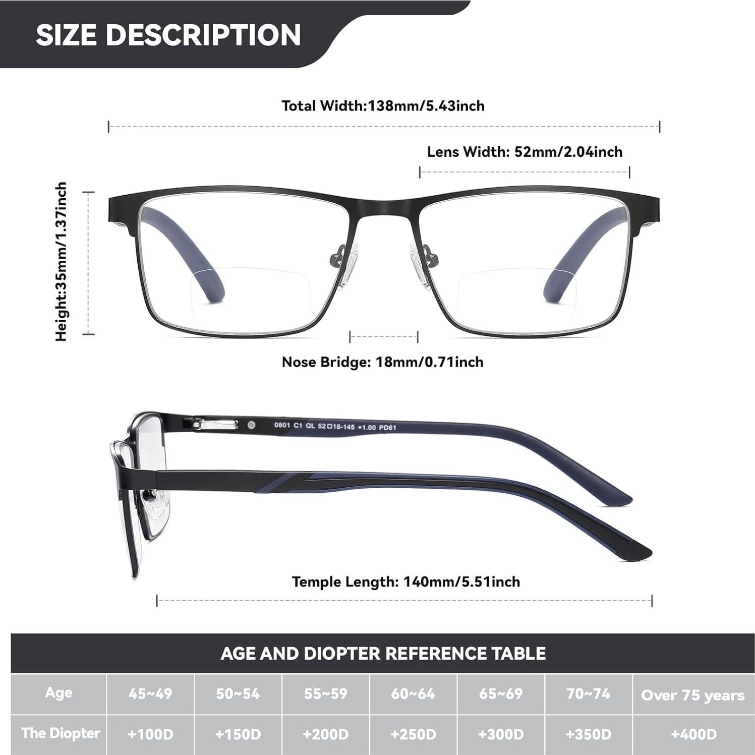 Gafas Progresivas Multifocales GOGLEAS para Hombres - 2 Paquetes