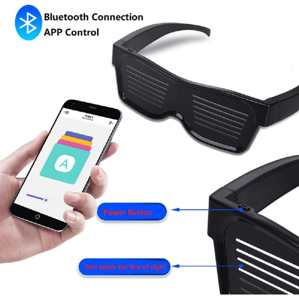 Gafas LED Inteligentes Bluetooth DIY para Fiesta y Halloween