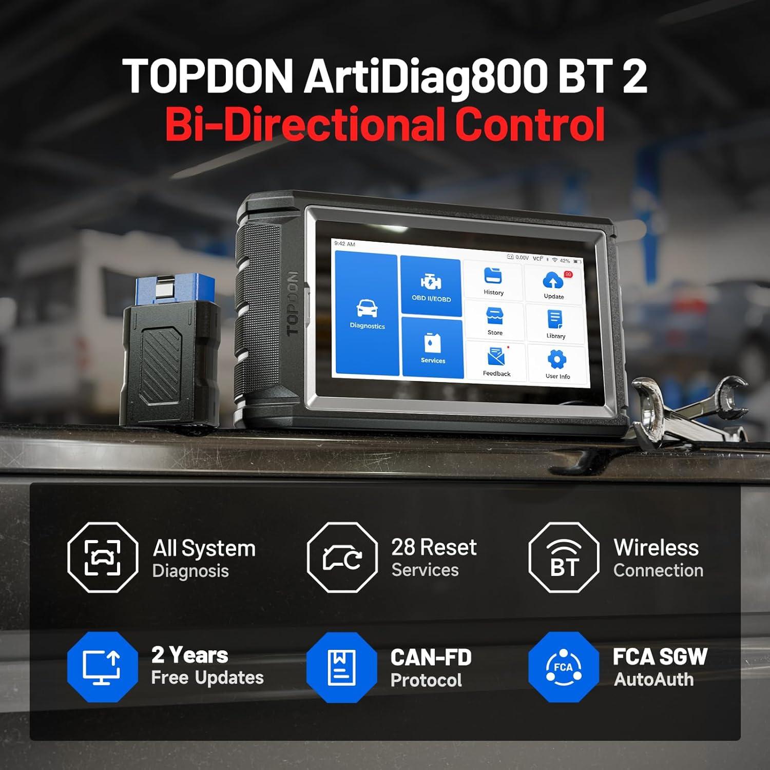Escáner OBD2 TOPDON ArtiDiag800BT 2025, Diagnóstico Completo