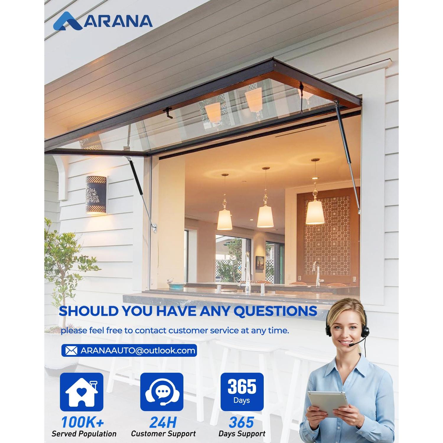 Resortes de Gas ARANA 15" (38.1 cm) 67 lbs (30.4 kg) para Cama