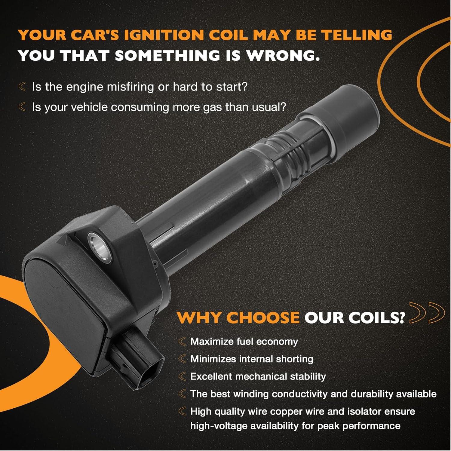 Juego de 6 Bobinas de Encendido HQPASFY para Acura y Honda