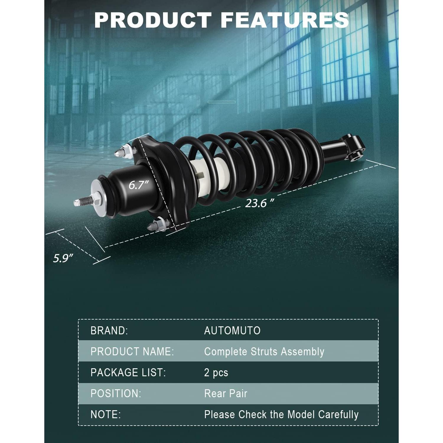 Conjunto de Amortiguadores Traseros AUTOMUTO para Mitsubishi Lancer GTS 2008-2010