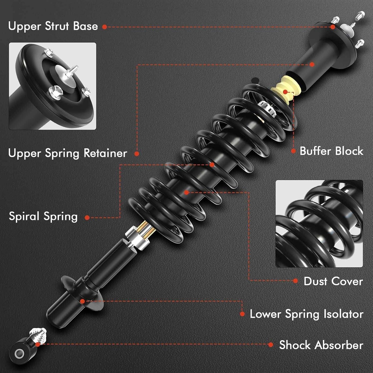 Amortiguadores Traseros A-Premium con Resortes de Bobina - 2 Piezas