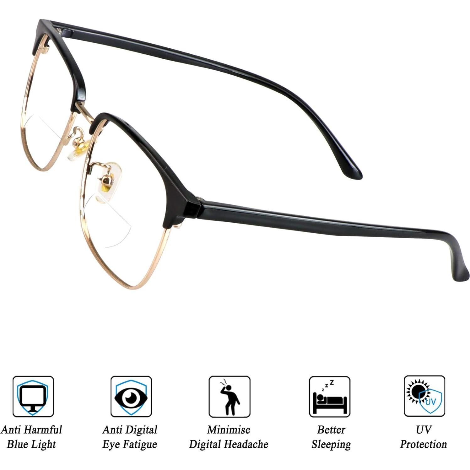 Gafas Bifocales VisionGlobal Retro Cuadradas con Protección UV