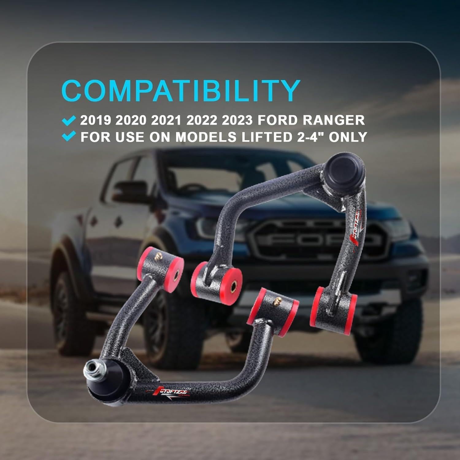 Brazos de Control Superiores Frontales Autoptzxd para Ford Ranger 2019-2023, Elevación 5-10 cm