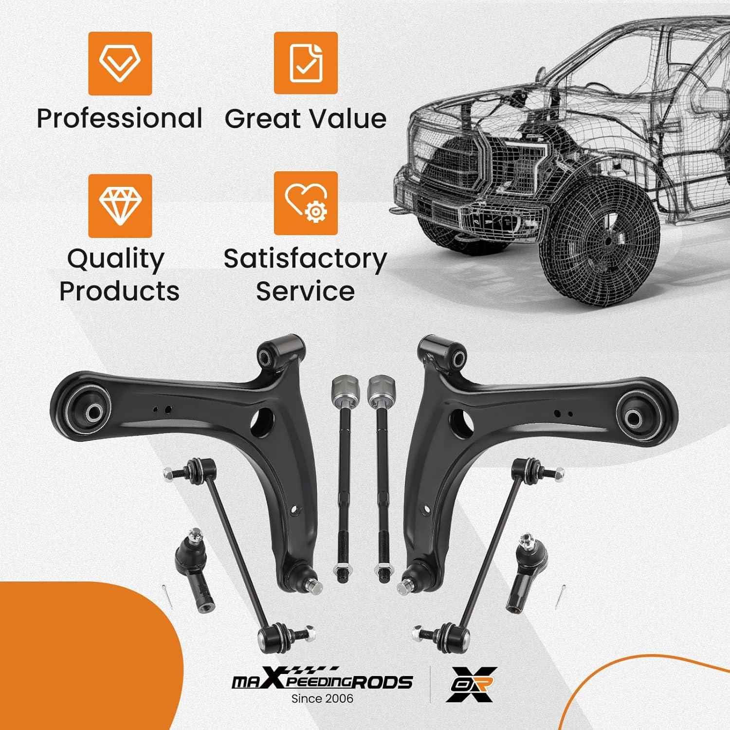 Brazos de Control Inferior Frontales maXpeedingrods para Mitsubishi Lancer/Outlander 2008-2017 - 8 Pcs